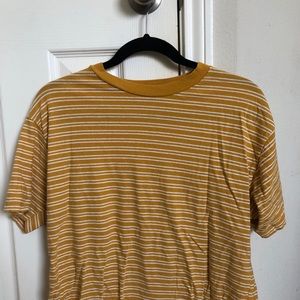 brandy melville yellow striped aleena tee